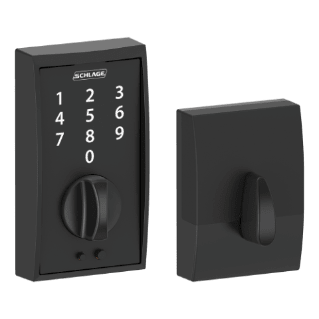 Schlage Touch Keyless Touchscreen Deadbolt with Merano Lever Century trim Matte Black Finish