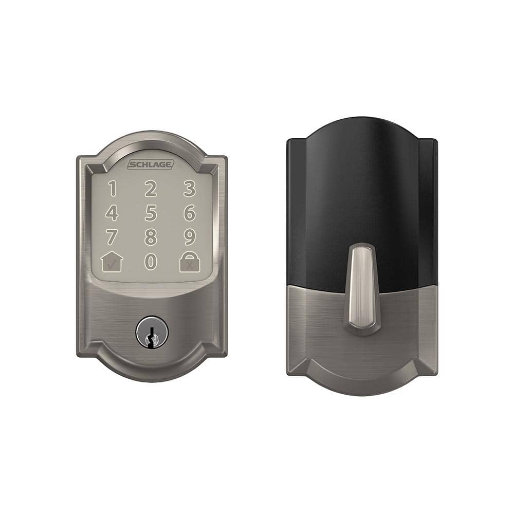 Schlage Encode Smart WiFi Deadbolt Camelot Trim Camelot Trim Satin Nickel Finish