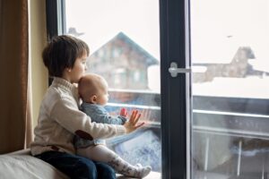Kids in home with Vinyl Windows in Northern Michigan