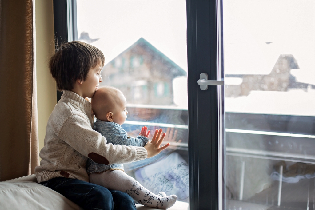 Kids in home with Vinyl Windows in Northern Michigan